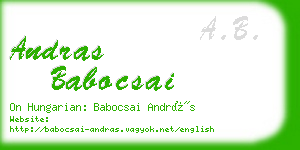 andras babocsai business card